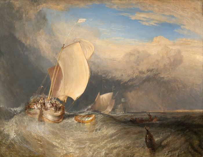 Fishing Boats with Hucksters Bargaining for Fish: Joseph Mallord William Turner,16x12
