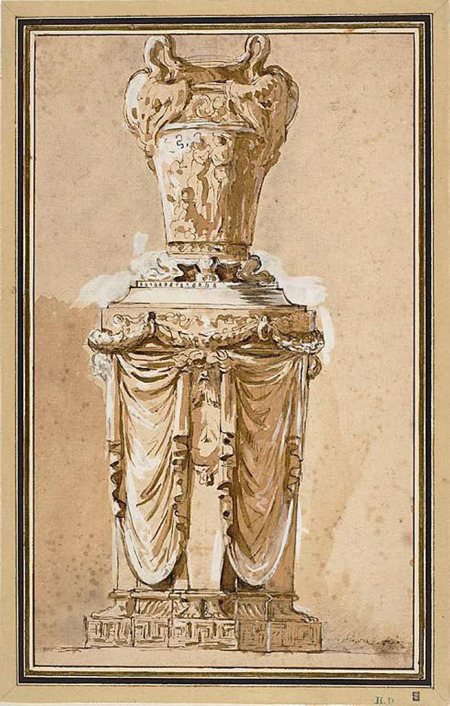 Design for a Monumental Vase -  Augustin Pajou,  Poster Print Wall Art