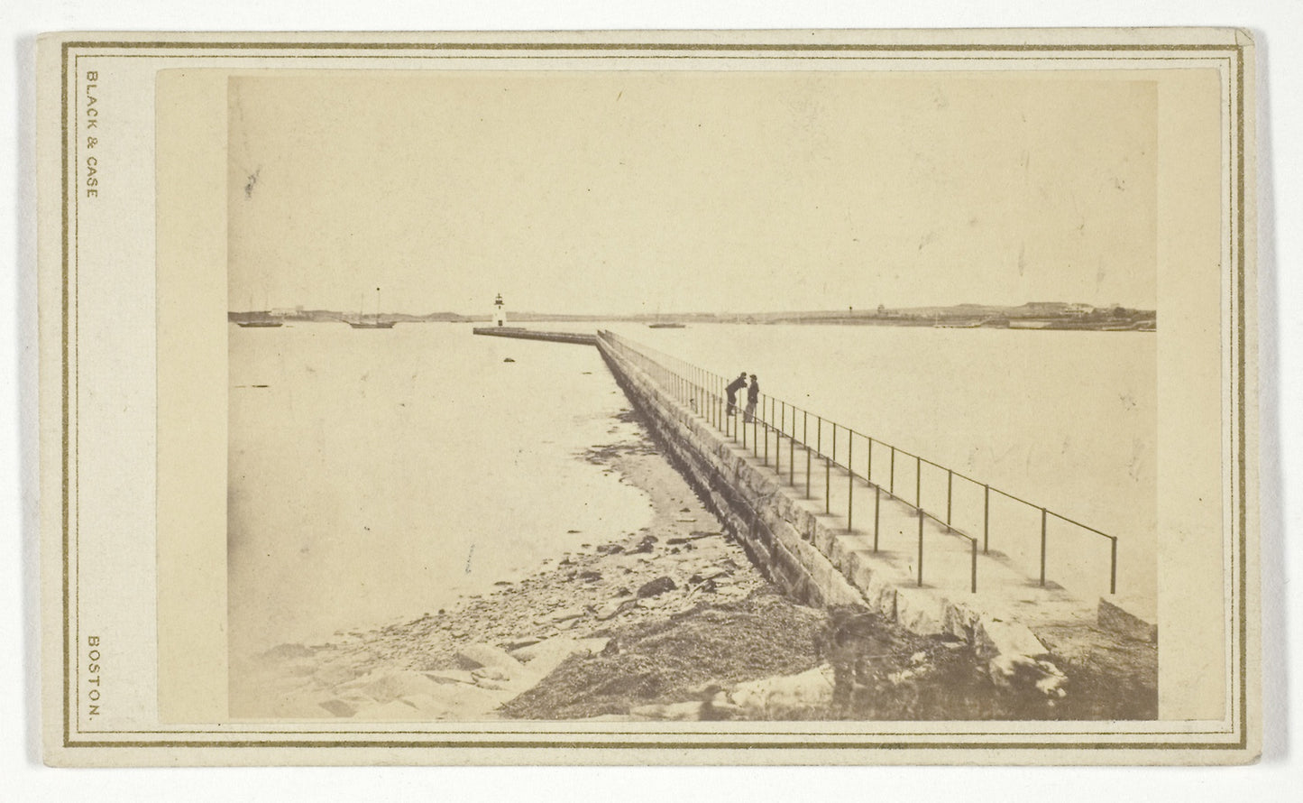 Goat Island, Lighthouse -  Black & Case (active 1864–67),  Poster Print Wall Art