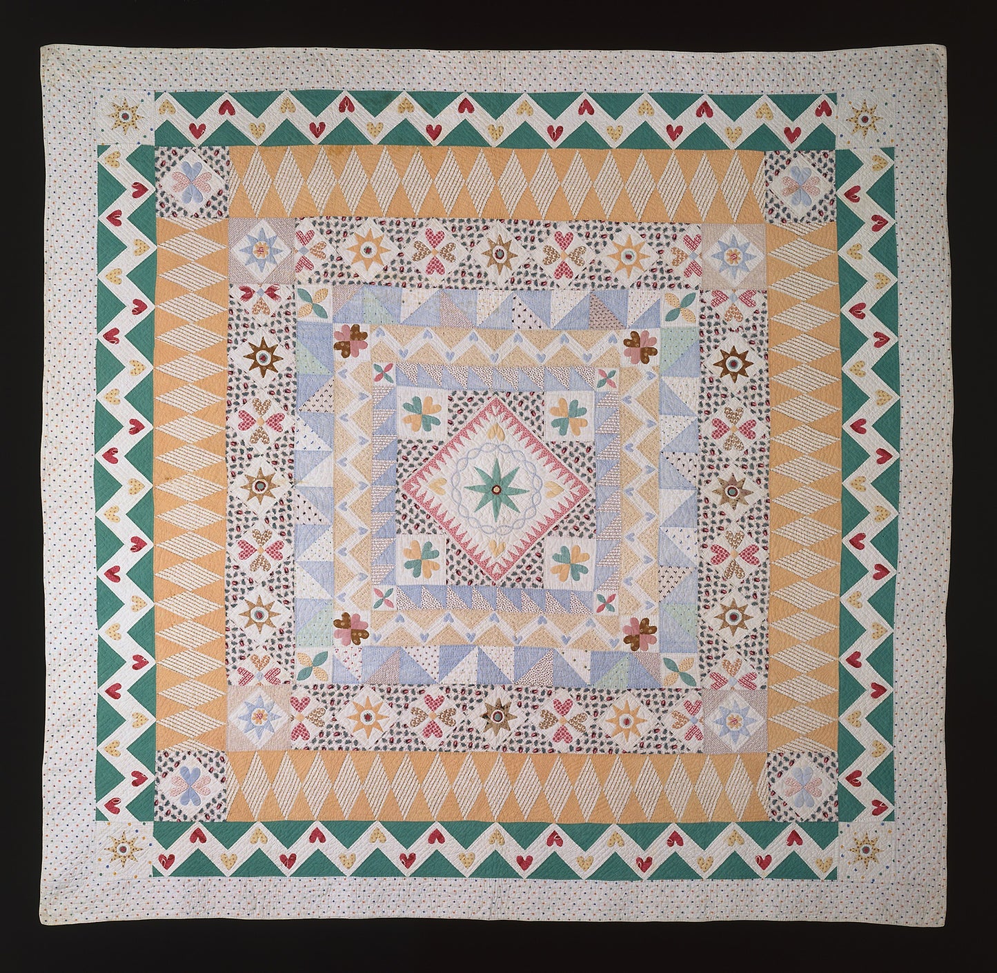 Bedcover Entitled "Wedding Sampler" -  United States, New Hampshire,  Poster Print Wall Art