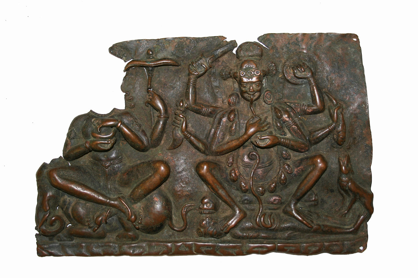 Fragment of Mother Goddesses (Matrika) Panel with Indrani and Chamunda -  Nepal,  Poster Print Wall Art