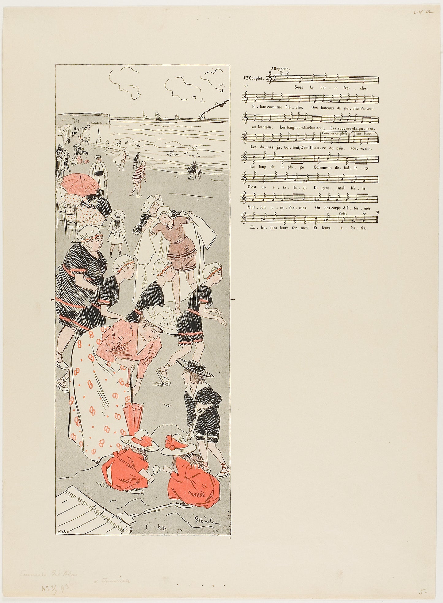 At Trouville -  Théophile-Alexandre Steinlen,  Poster Print Wall Art
