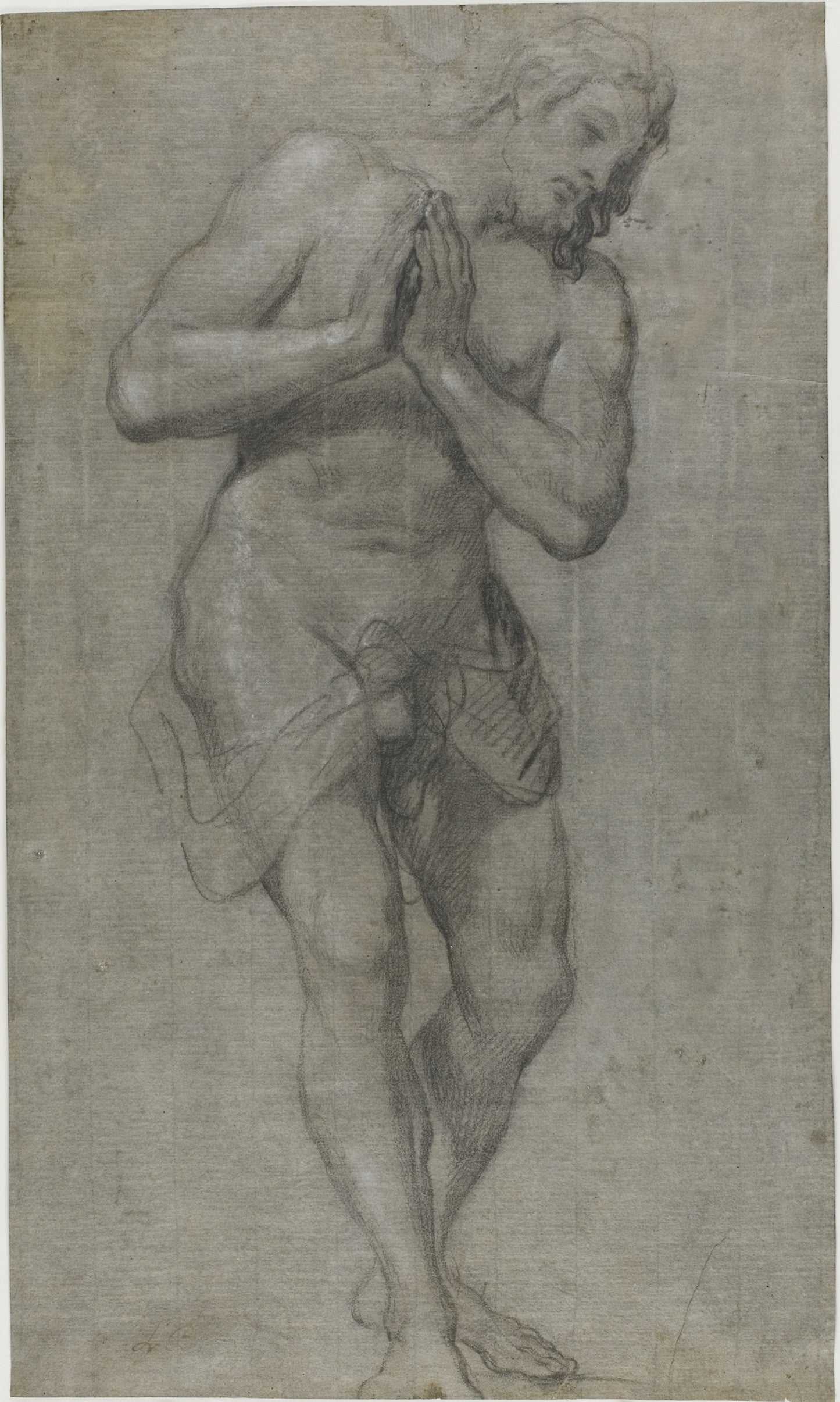 Standing Christ (Study for a Baptism) -  Attributed to Louis de Boullongne the younger,  Poster Print Wall Art