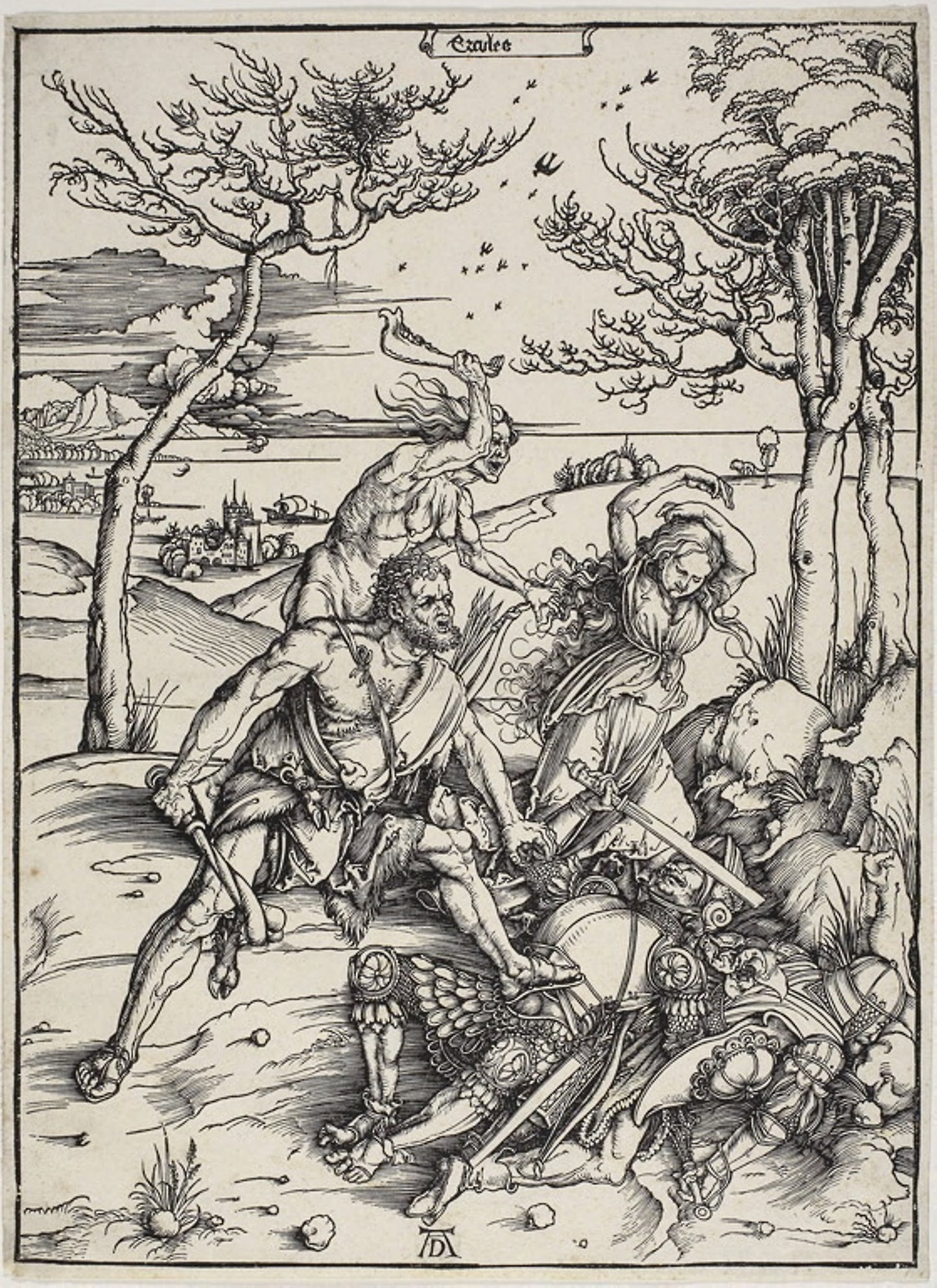 Hercules Conquering the Molionide Twins -  Albrecht Dürer,  Poster Print Wall Art