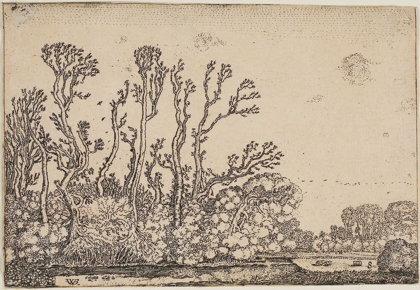 Landscape with Trees, Pond and Sheep -  Willem Buytewech,  Poster Print Wall Art