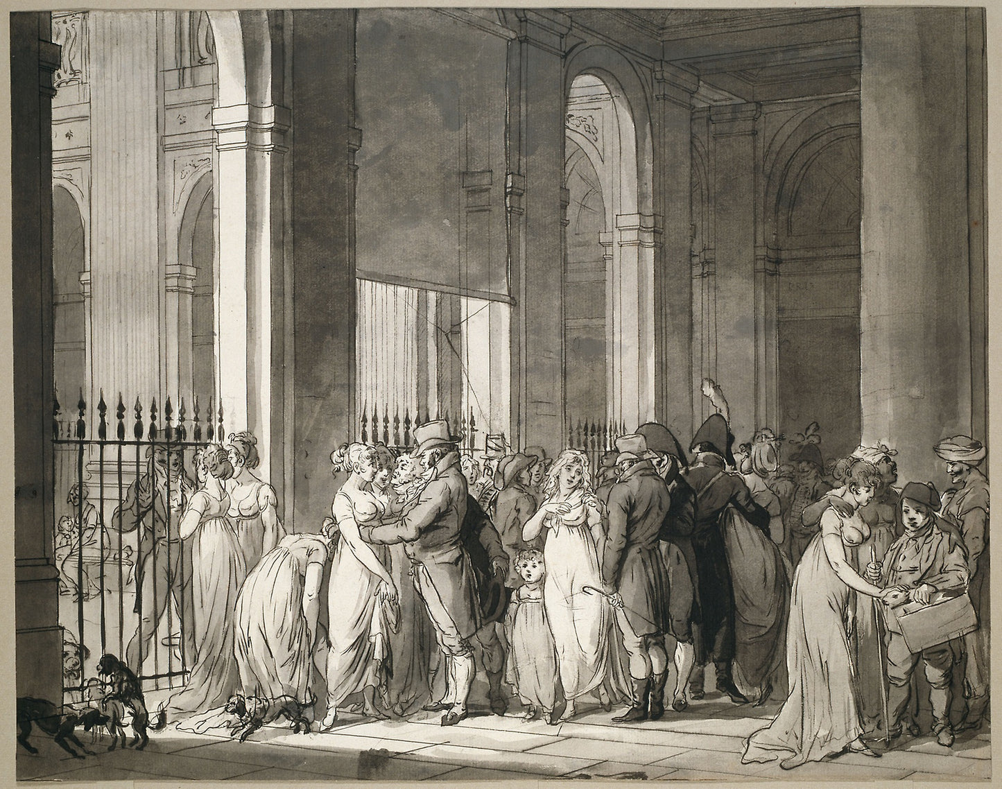The Arcades at the Palais-Royal -  Louis Léopold Boilly,  Poster Print Wall Art