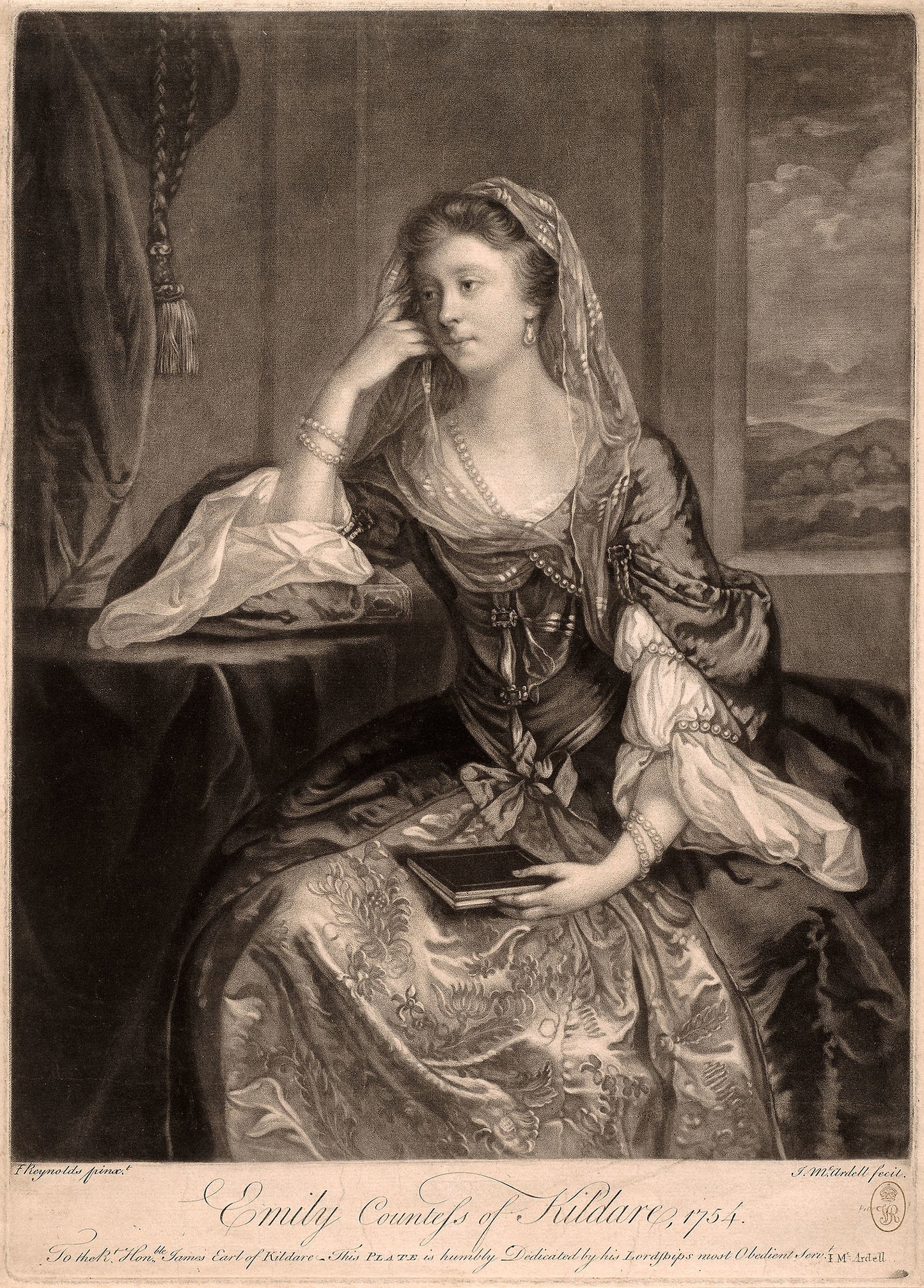 Emily, Countess of Kildare -  James McArdell (Irish, c. 1710-1765),  Poster Print Wall Art
