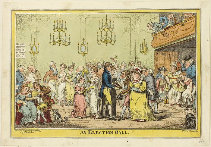 An Election Ball: George Cruikshank (English, 1792-1878),16x12