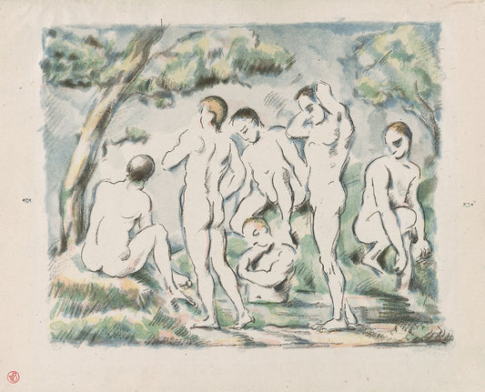 Small Bathers: Paul Cézanne (French, 1839–1906) ,16x12"(A3) Poster