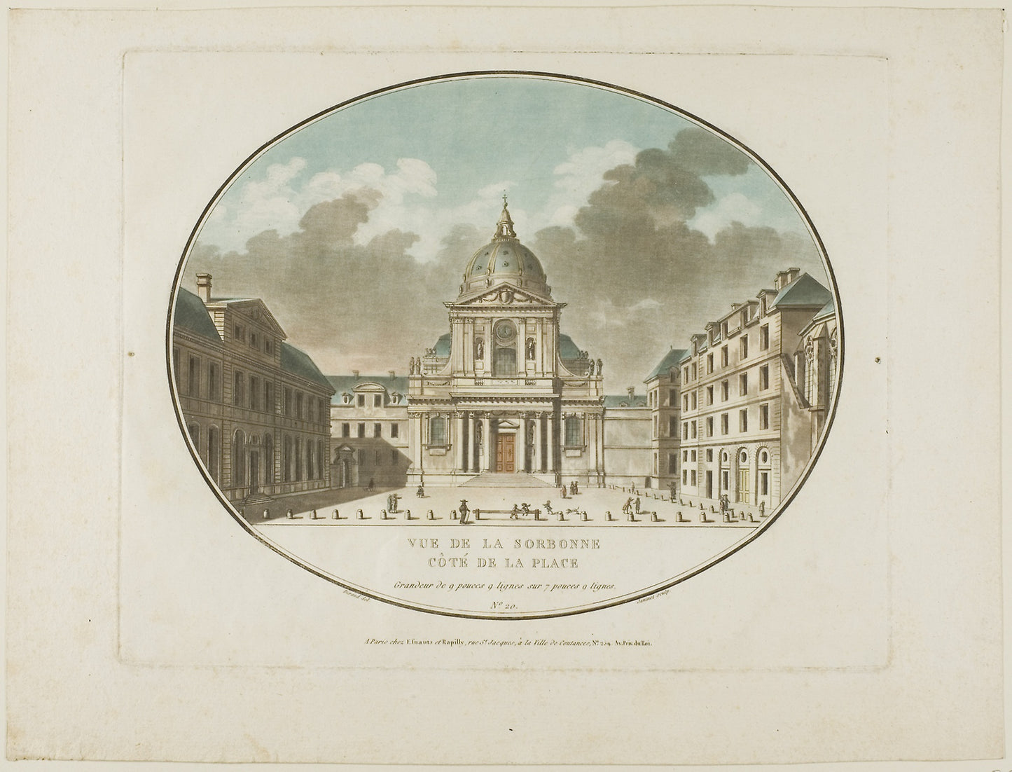 View of the Sorbonne -  Jean Francois Janinet,  Poster Print Wall Art