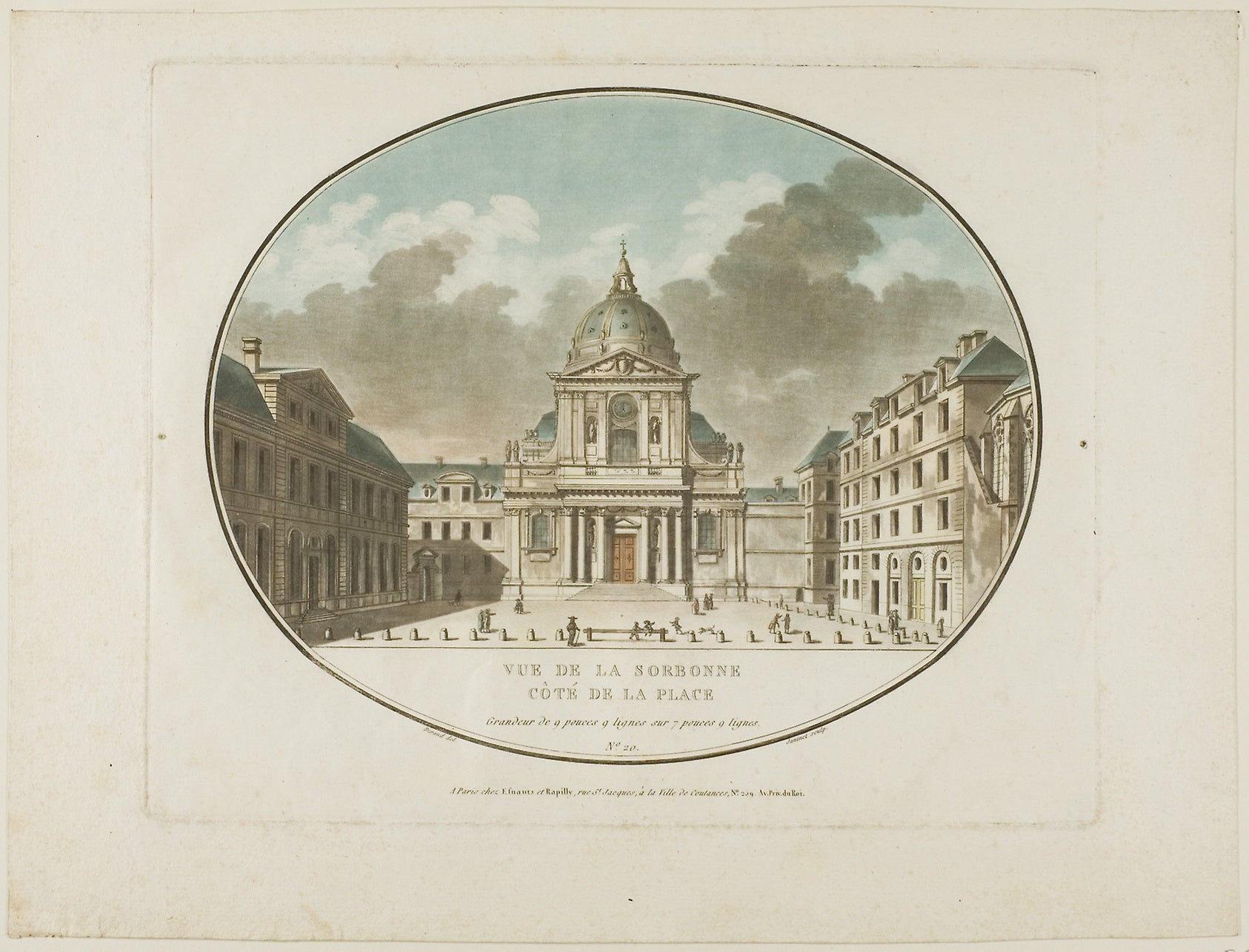 View of the Sorbonne: Jean Francois Janinet,16x12"(A3) Poster