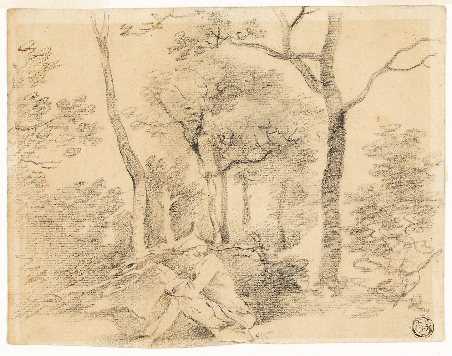 Gainsborough Sketching in Woods -  Attributed to Thomas Gainsborough,  Poster Print Wall Art