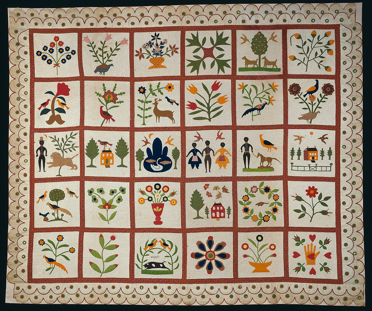 Album Quilt -  Designed and executed -  Sarah Ann Wilson,  Poster Print Wall Art
