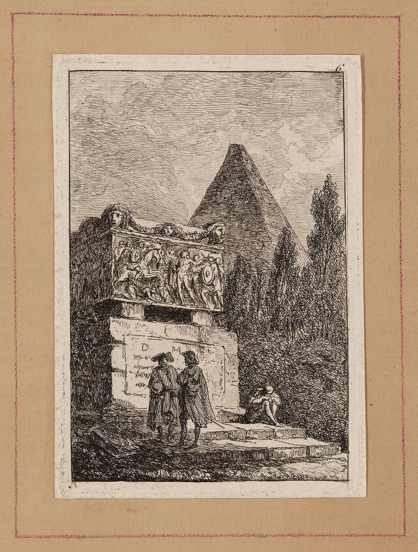 Plate Six from Evenings in Rome -  Hubert Robert ,  Poster Print Wall Art