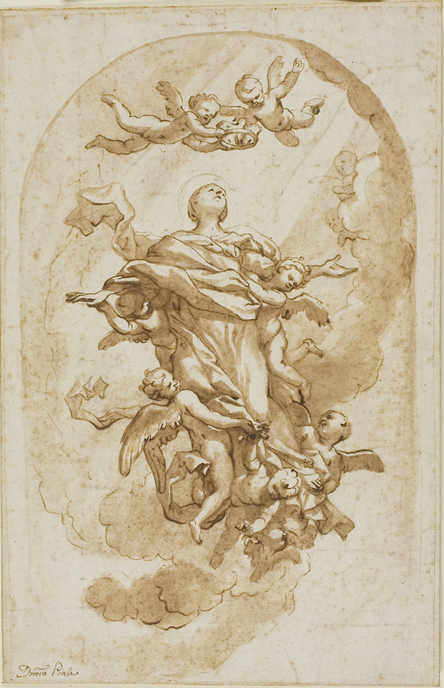 Assumption of the Virgin -  Domenico Piola,  Poster Print Wall Art