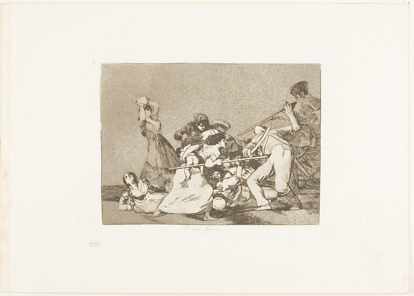 And they are like wild beasts, plate five from The Disasters of War -  Francisco José de Goya y Lucientes,  Poster Print Wall Art