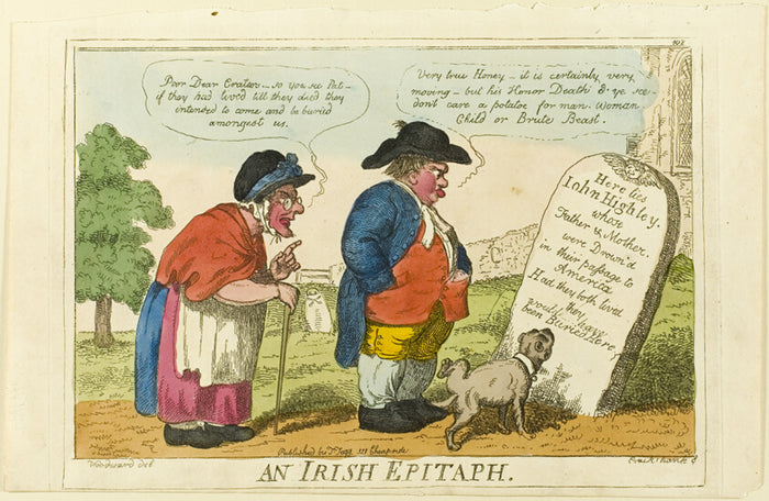 An Irish Epitaph by  Isaac Cruikshank (English, 1764-1811), 23x16
