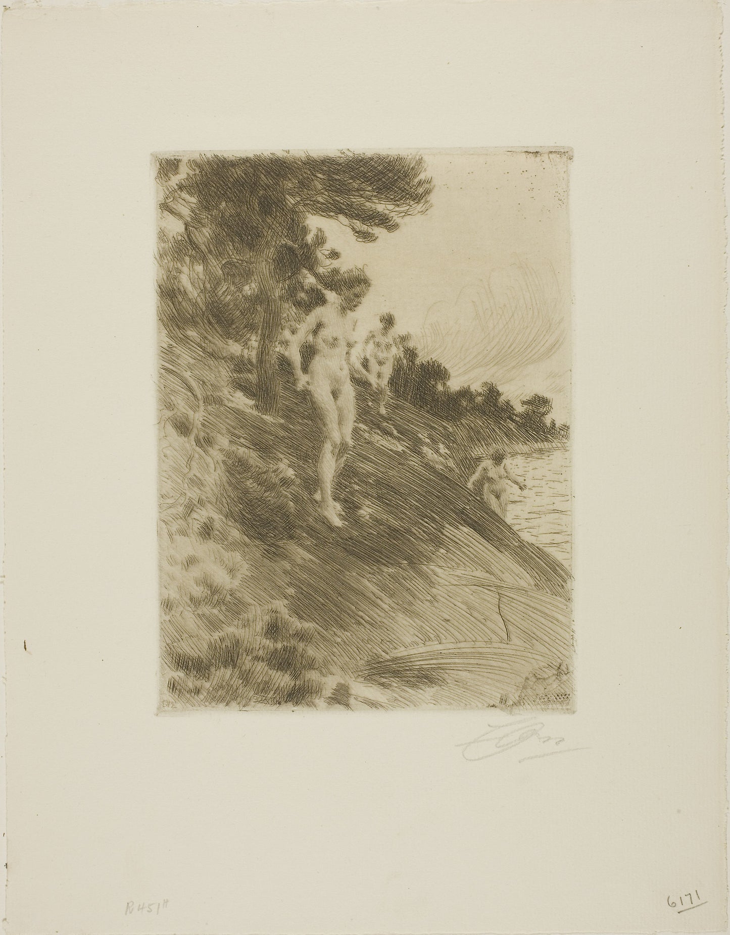 Frightened -  Anders Zorn,  Poster Print Wall Art
