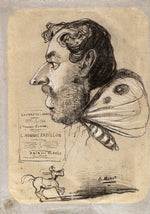 Caricature of Jules Didier (“Butterfly Man”) by  Claude Monet, 23x16"( A2 size) Poster Print