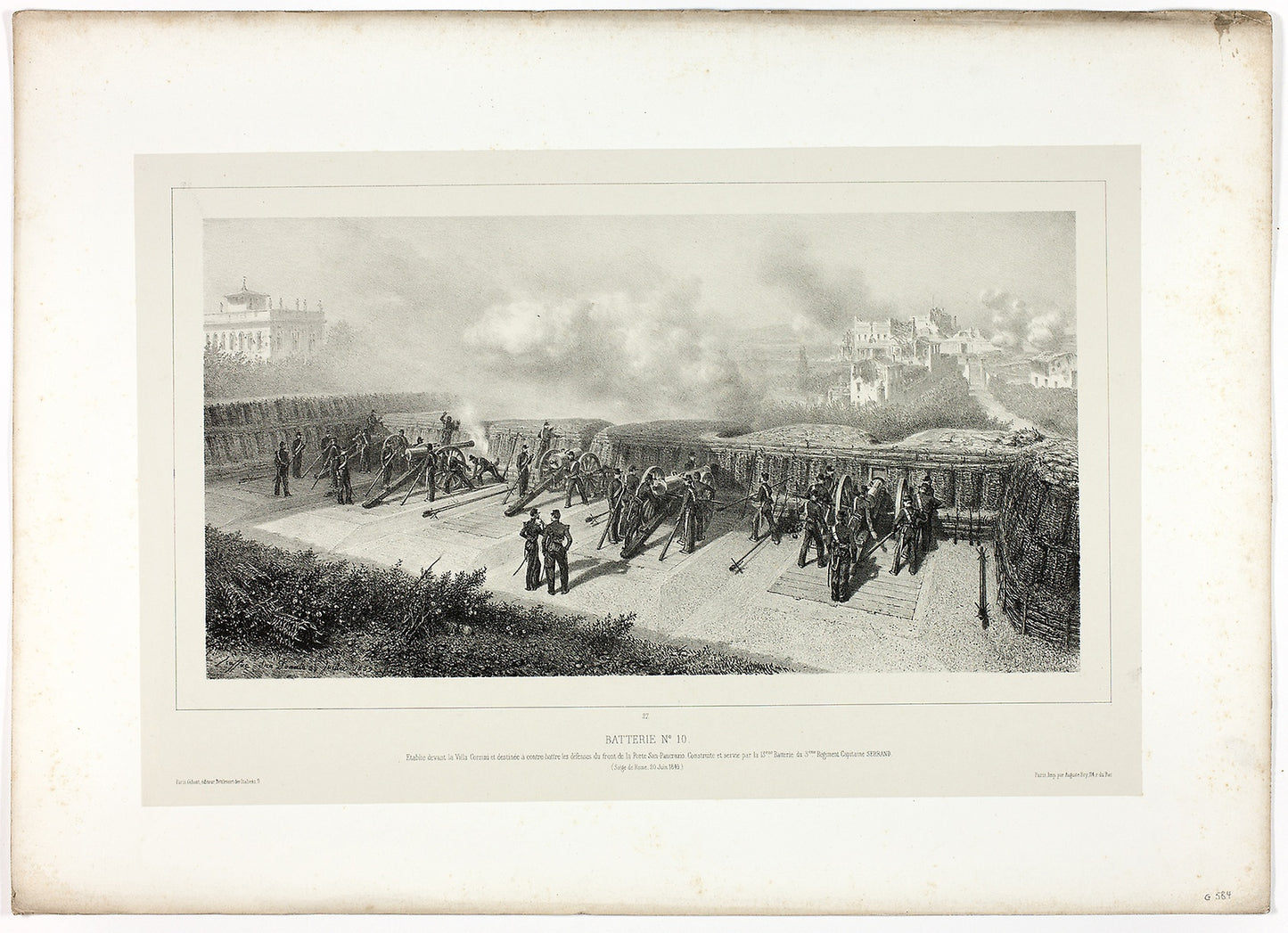 Battery no.10, from Souvenirs d’Italie -  Expédition de Rome -  Denis Auguste Marie Raffet (French, 1804-1860),  Poster Print Wall Art