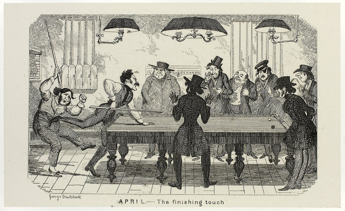 April - The Finishing Touch from George Cruikshank's Steel Etchings to The Comic Almanacks: 1835-1853: George Cruikshank (English, 1792-1878),16x12