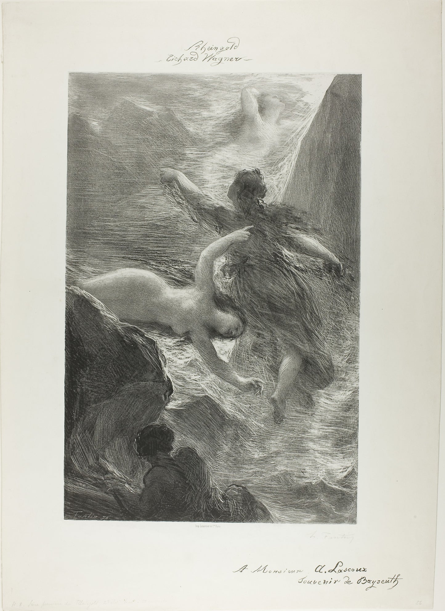 First Scene of The Rhinegold -  Henri Fantin-Latour,  Poster Print Wall Art