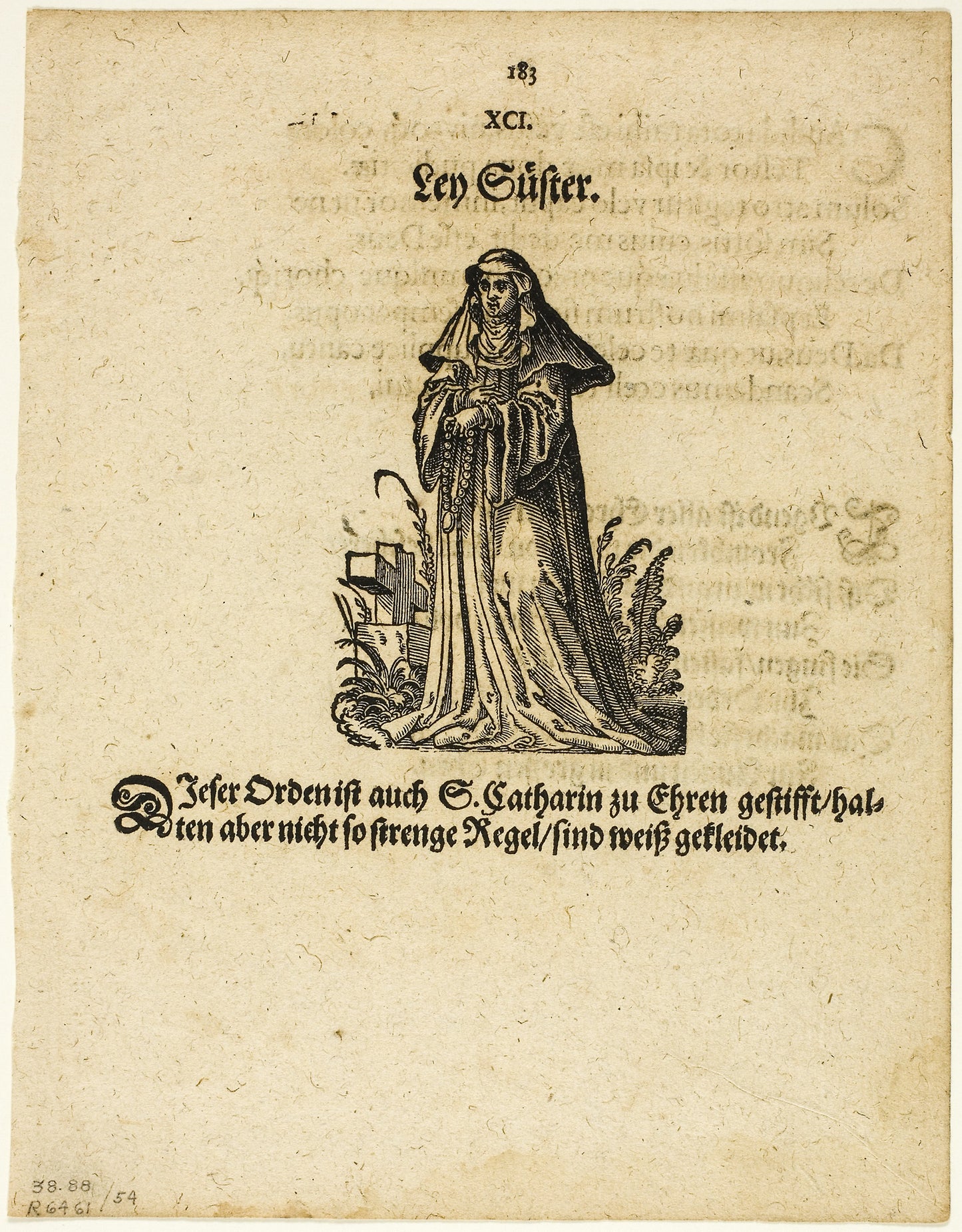 Ley Süster (Lay Sister) from Ständ und Orden, plate 54 from Woodcuts from Books of the XVI Century -  Jost Amman (Swiss, 1539-1591),  Poster Print Wall Art