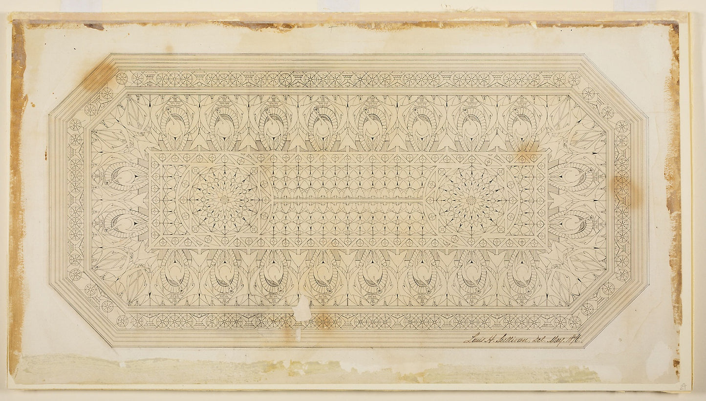 Ceiling Design with Peacock Motif -  Louis H. Sullivan,  Poster Print Wall Art