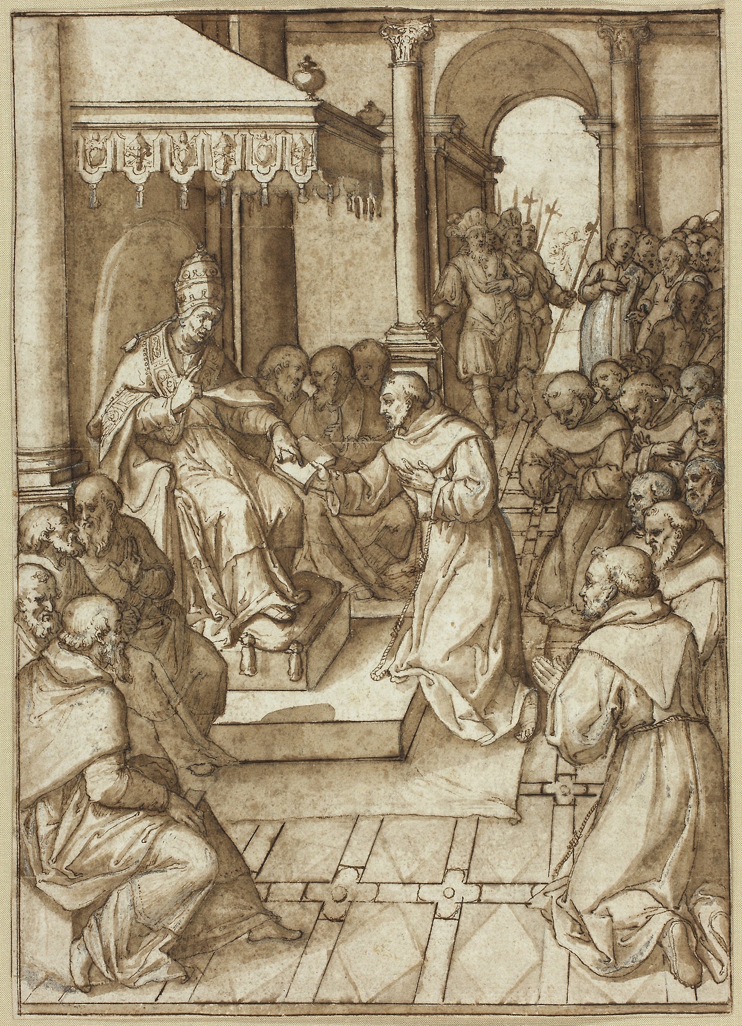 Approval of the Rules of the Franciscan Order -  Pope Innocent III in 1209 -  Livio Agresti,  Poster Print Wall Art