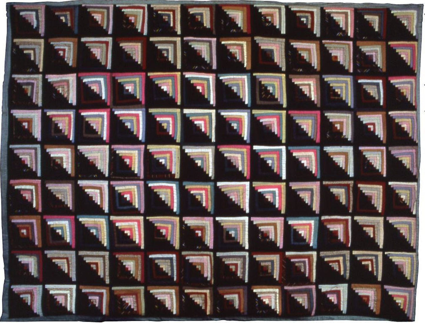 Bedcover (Log Cabin Quilt) -  United States, Illinois, La Salle County,  Poster Print Wall Art
