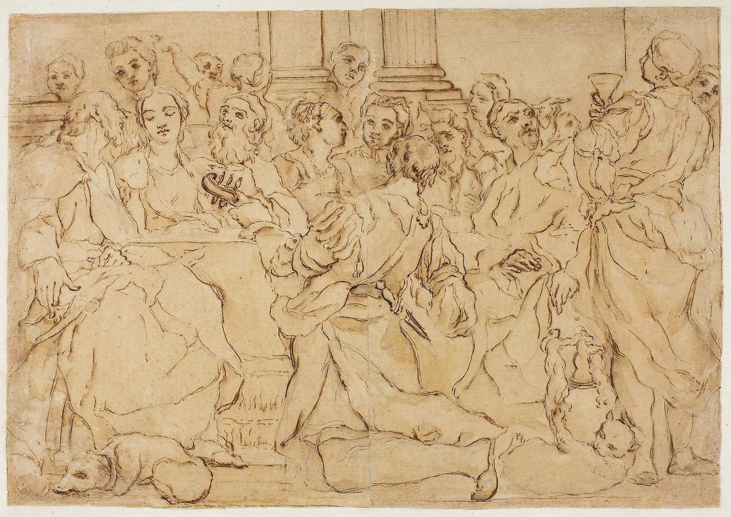 Study for the Marriage at Cana -  Attributed to Giuseppe Maria Crespi (Italian, 1665-1747),  Poster Print Wall Art