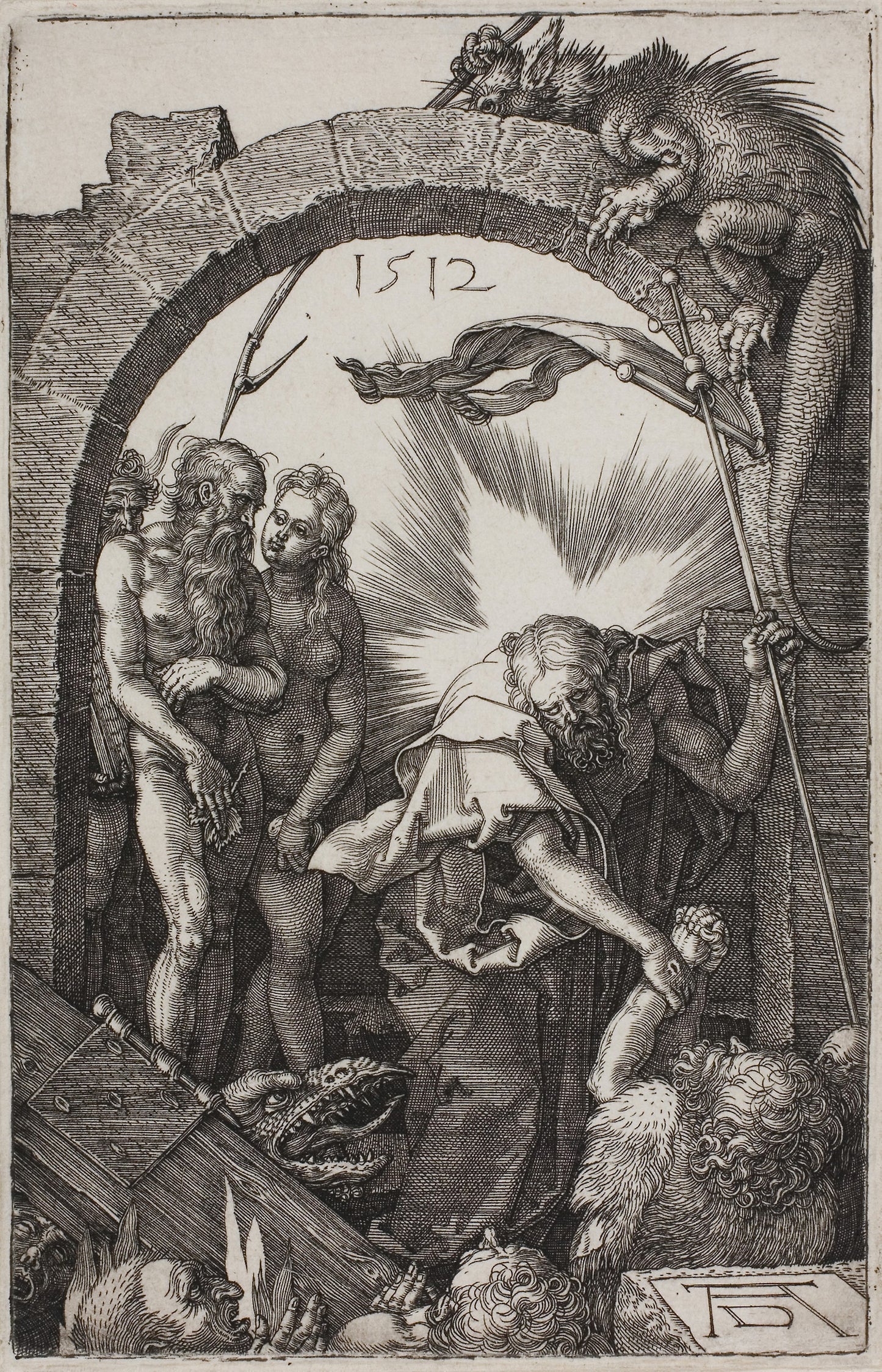 Harrowing of Hell; Christ in Limbo, from The Engraved Passion -  Albrecht Dürer,  Poster Print Wall Art