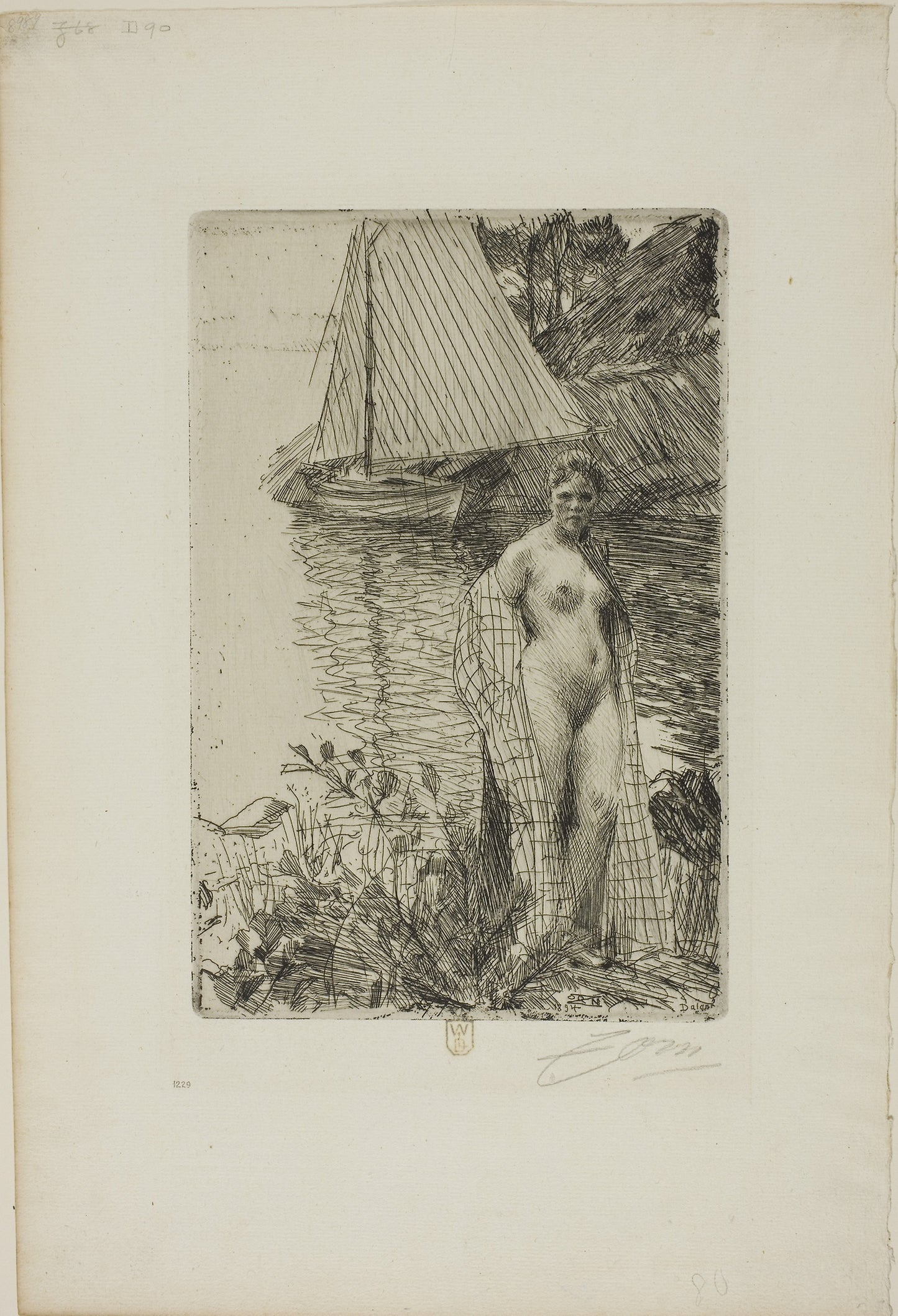 My Model and my Boat -  Anders Zorn,  Poster Print Wall Art