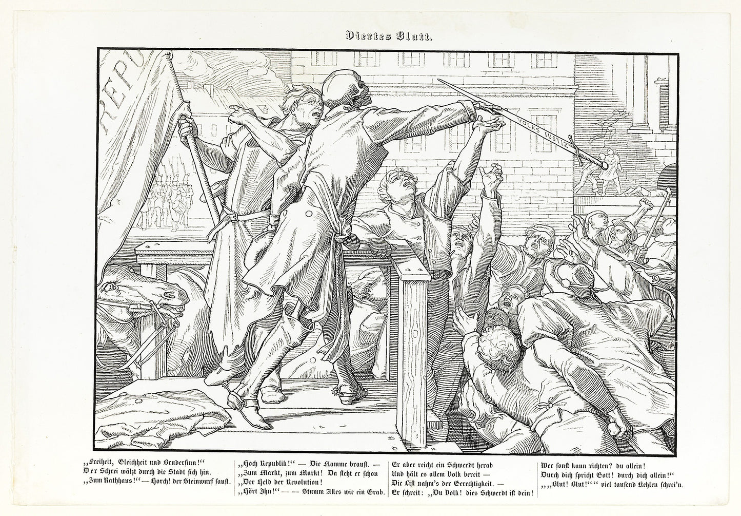 Auch ein Todtentanz, plate IV -  Alfred Rethel,  Poster Print Wall Art
