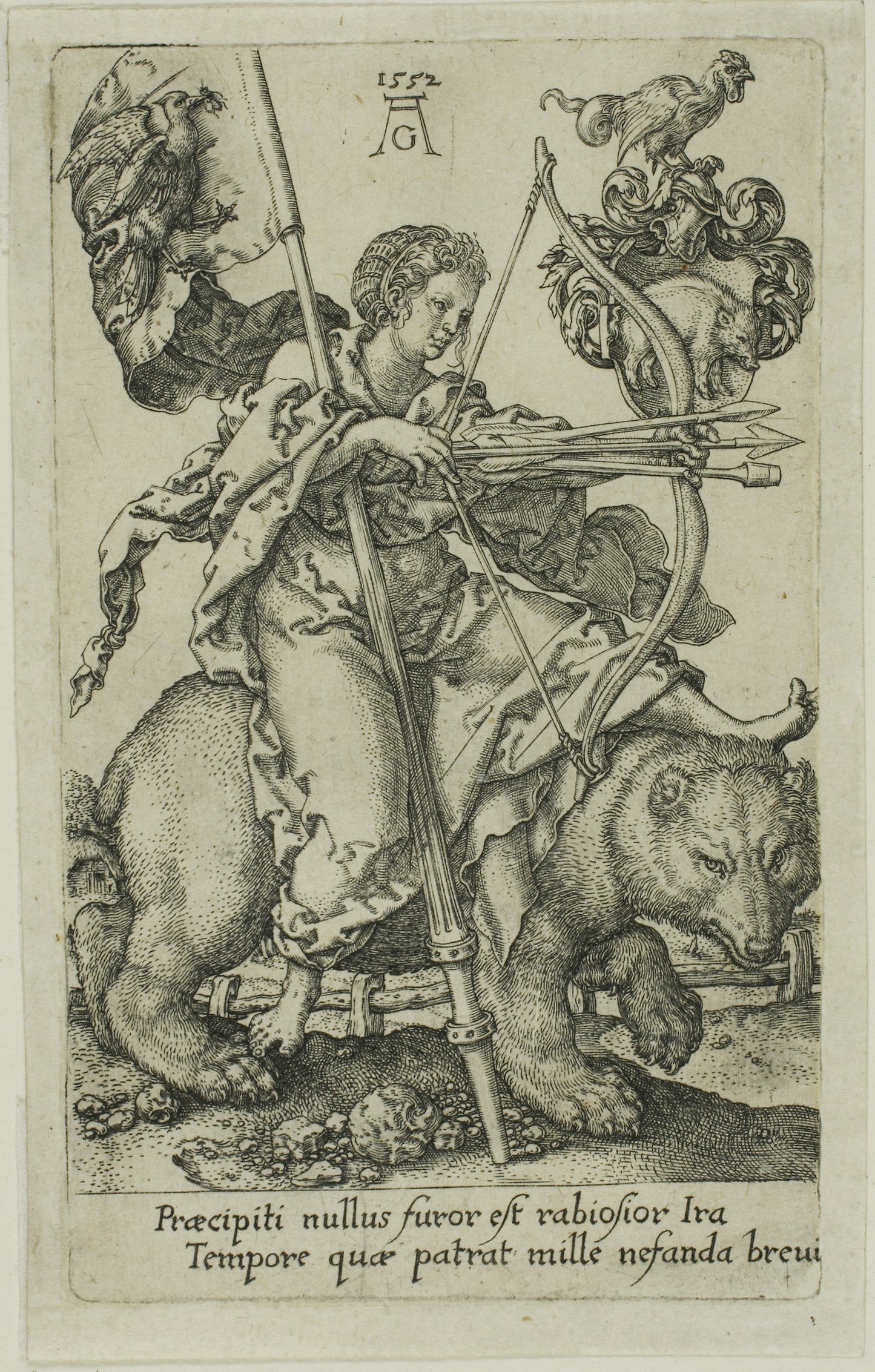 Wrath, from the Vices -  Heinrich Aldegrever,  Poster Print Wall Art