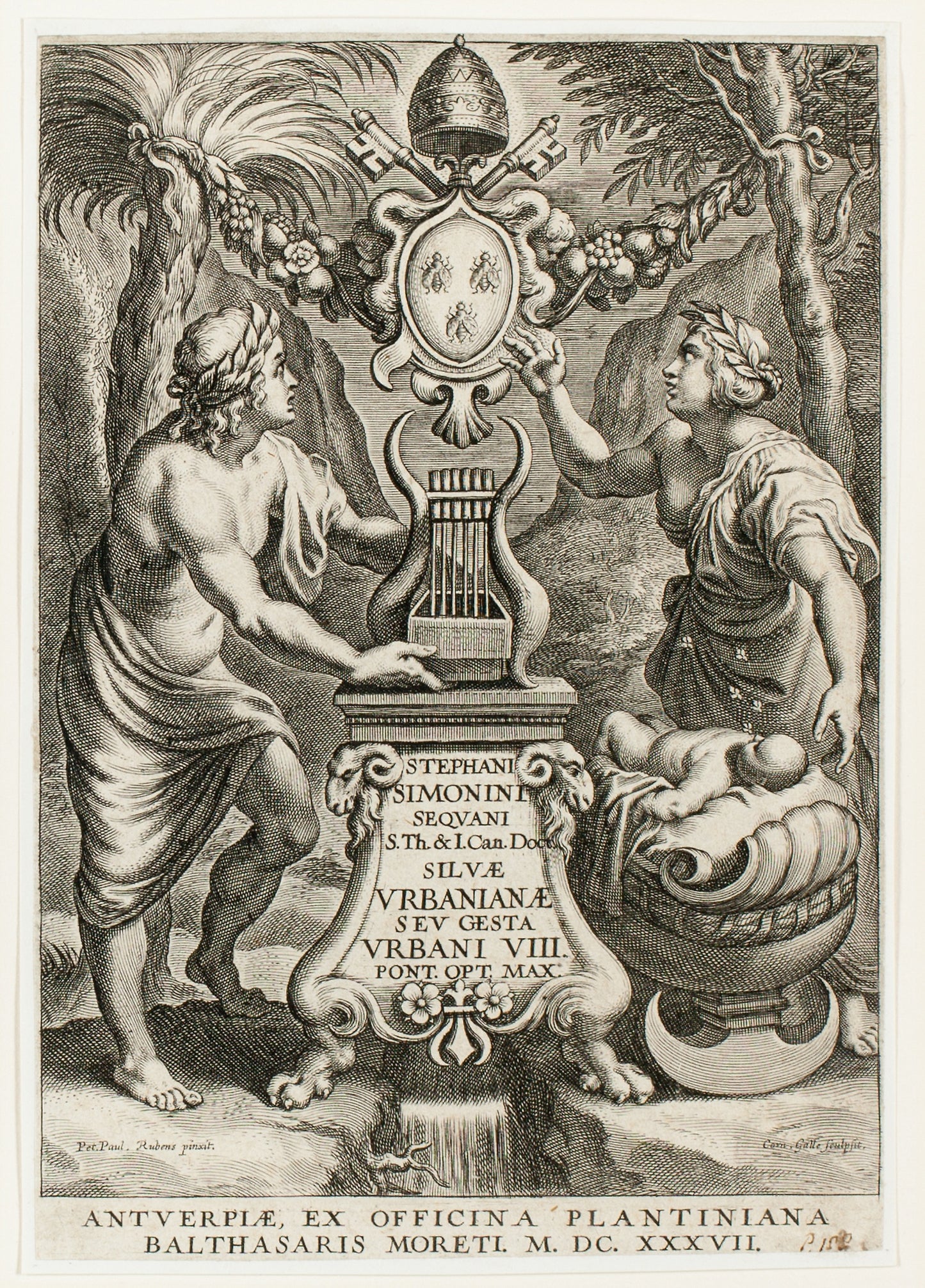 Title page from Silvae Urbanianae -  Cornelis Galle I (Flemish, 1576–1650) ,  Poster Print Wall Art