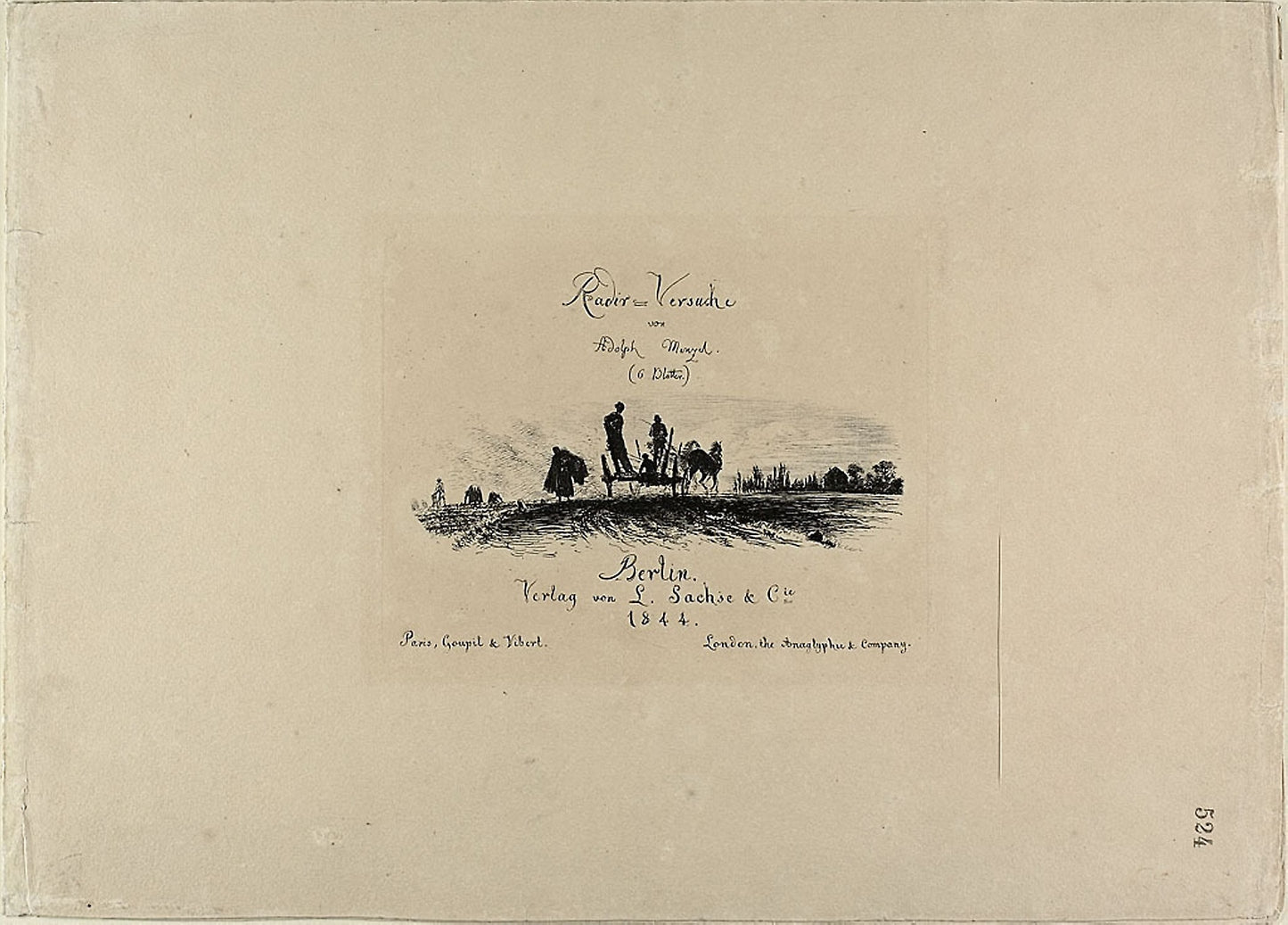 Title page, from Radierversuche: Adolph Menzel, Poster Print Wall Art