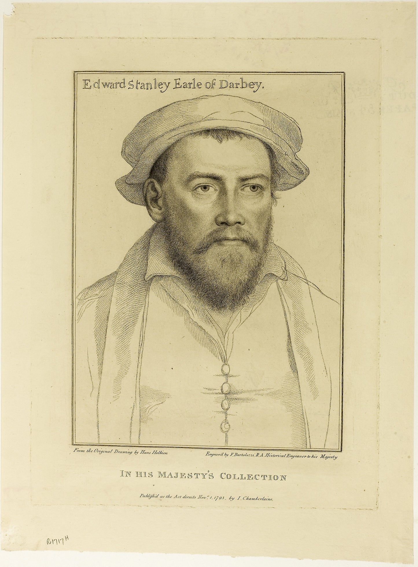 Edward Stanley, Earl of Derby -  Francesco Bartolozzi (Italian, 1727-1815),  Poster Print Wall Art