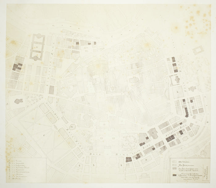 Plan der innern Stadt Wien mit dem Gebiete der Stadt-Erweiterung: Artist unknown ,16x12