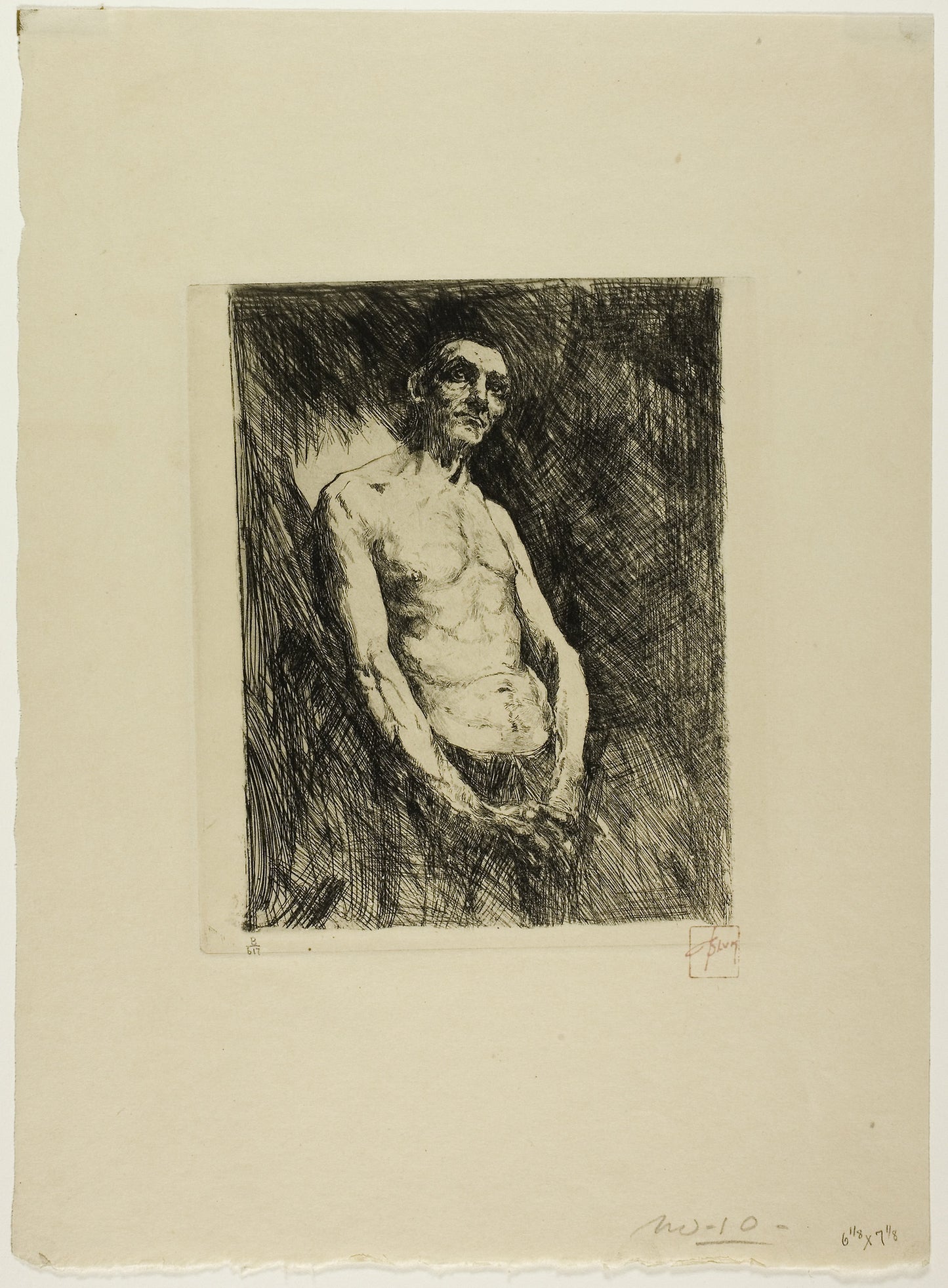 Half Nude Figure of a Man -  Robert Frederick Blum,  Poster Print Wall Art