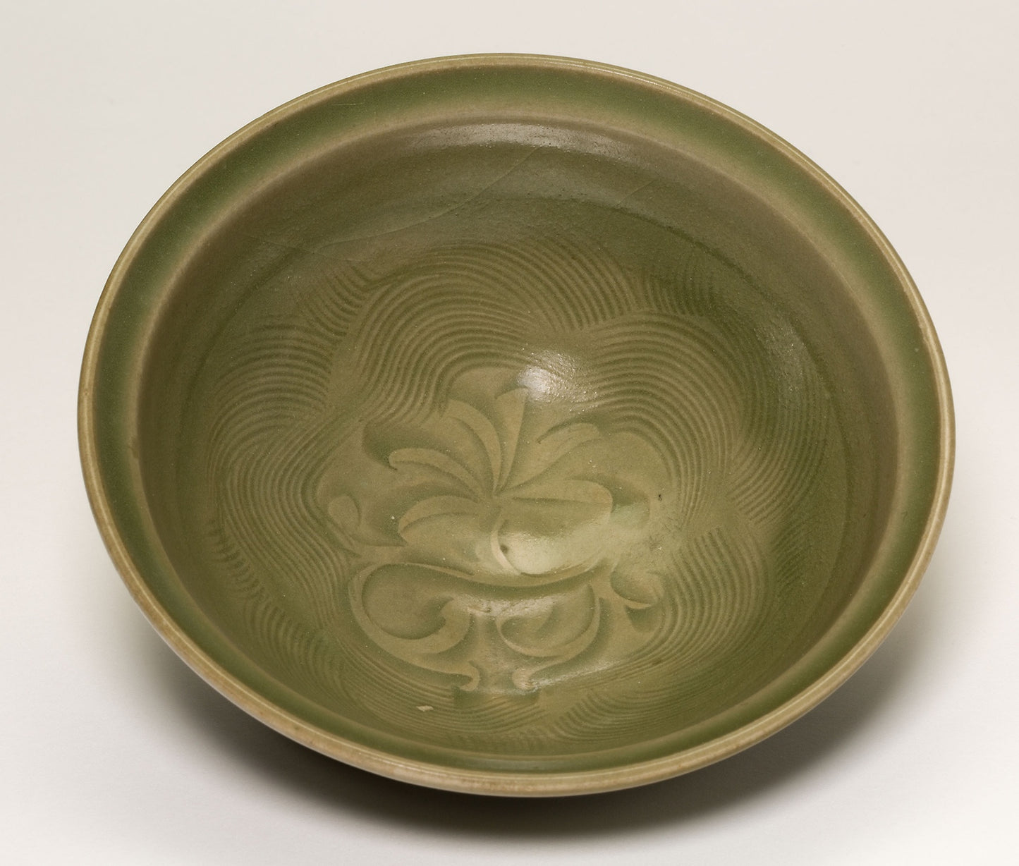 Bowl with Floral and Wave Pattern -  China,  Poster Print Wall Art