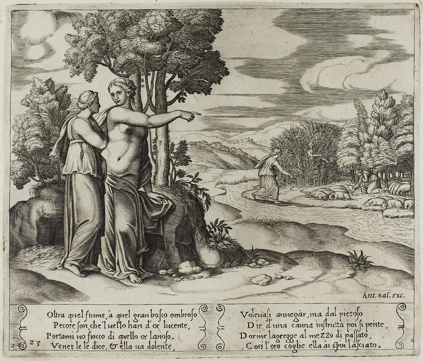 Psyche Going to Seek the Golden Wool -  Master of the Die (Italian, active c. 1530-1560),  Poster Print Wall Art