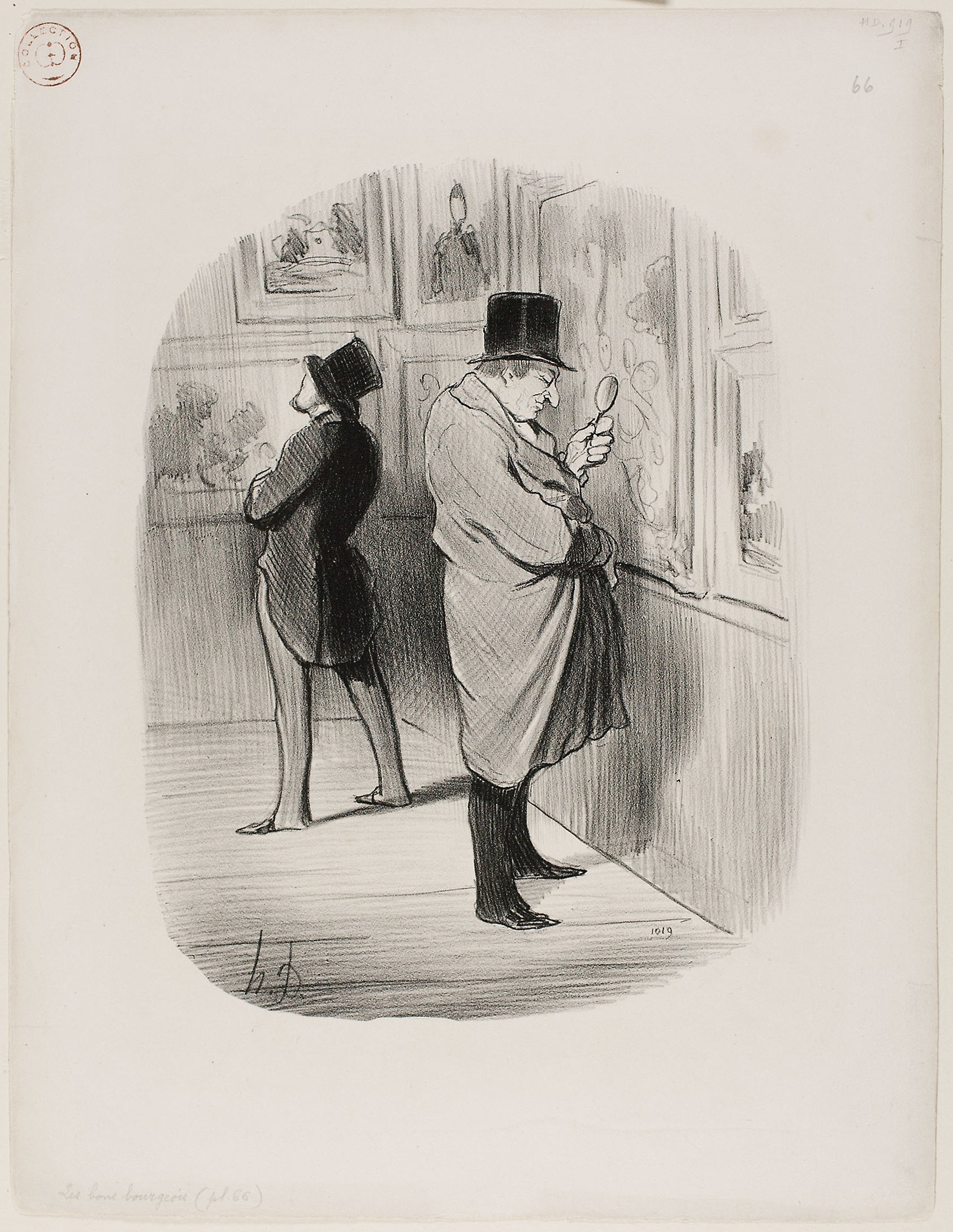 A True Art Lover, plate 66 from Les Bons Bourgeois: Honoré Victorin Daumier,16x12"(A3) Poster