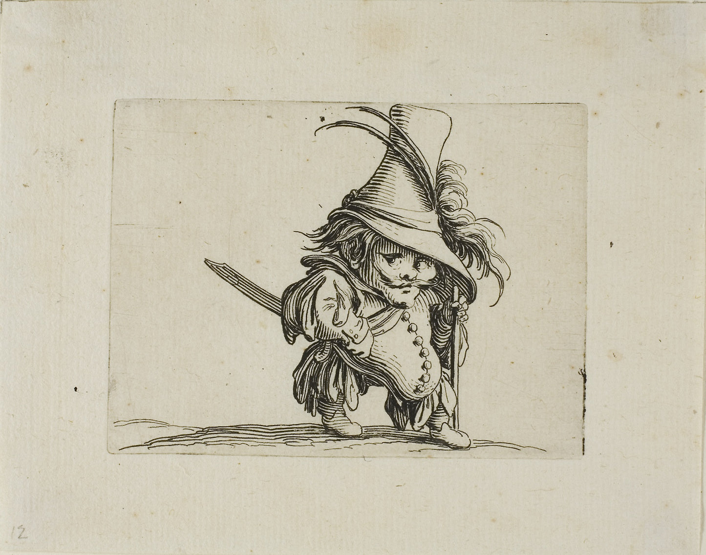 The Potbellied Man with a Tall Hat, from Varie Figure Gobbi -  Jacques Callot,  Poster Print Wall Art