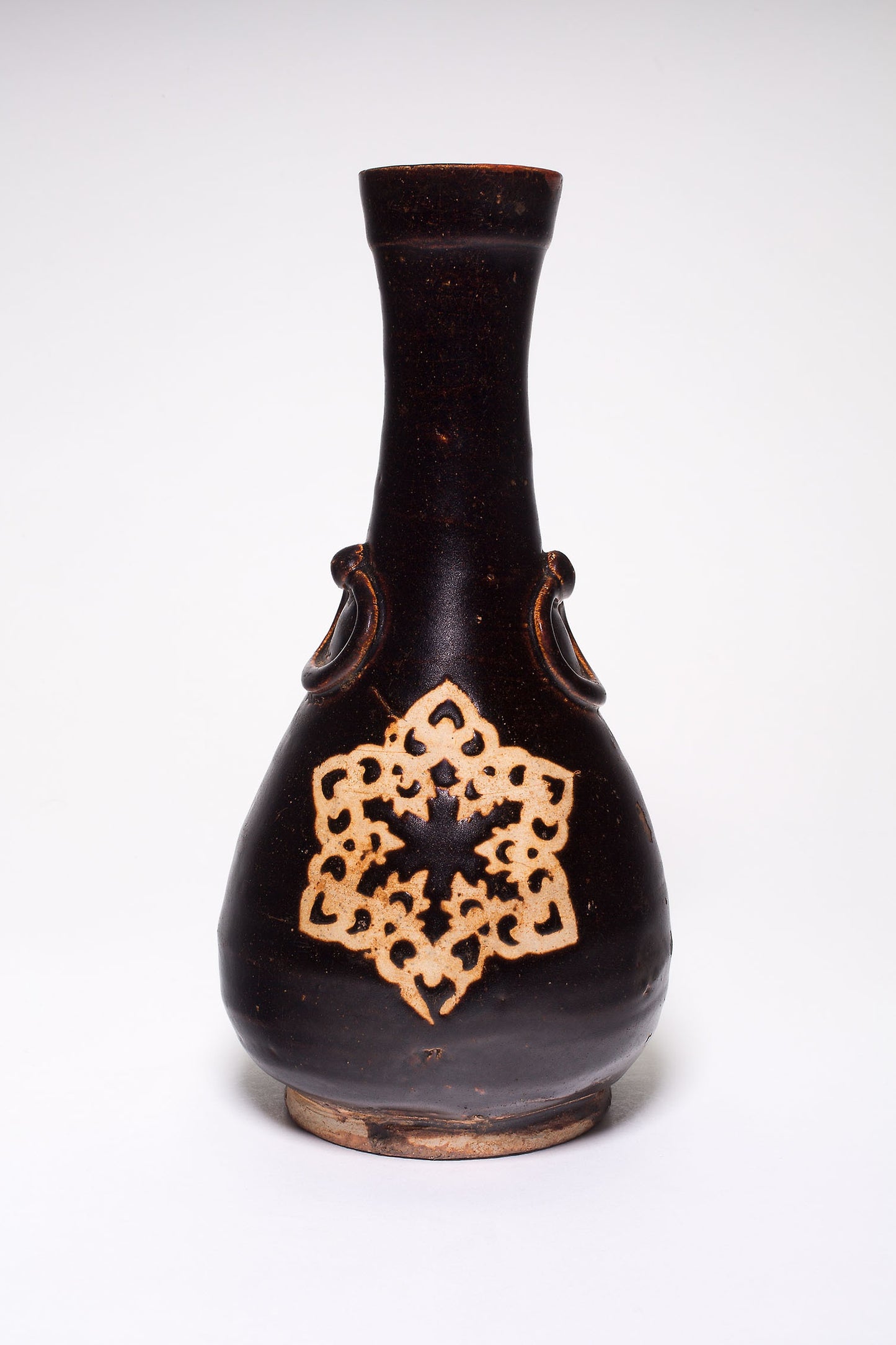 Bottle Vase with Mock Ring Handles and Stylized Floral Medallions -  China,  Poster Print Wall Art