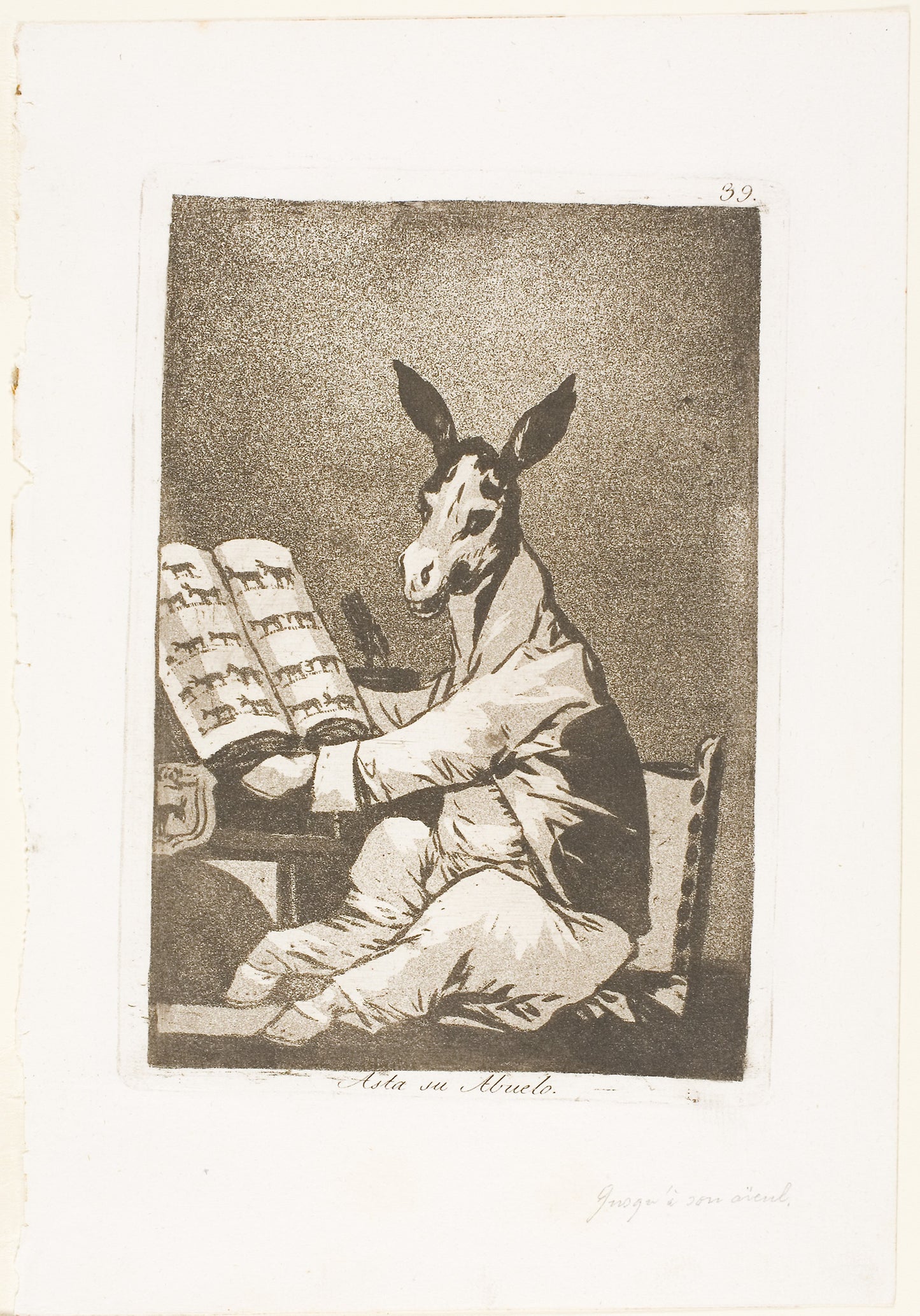 And So Was His Grandfather, plate 39 from Los Caprichos -  Francisco José de Goya y Lucientes,  Poster Print Wall Art