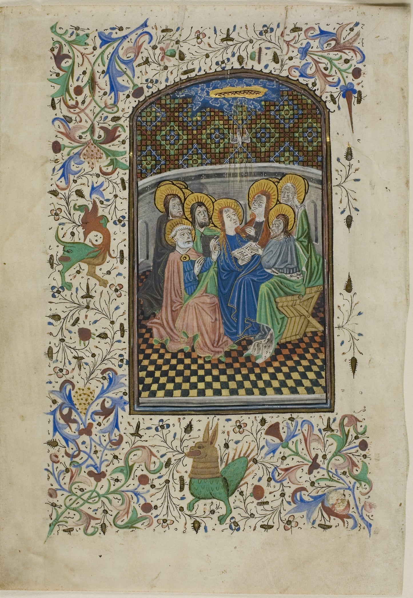The Pentecost, from a Book of Hours: French (possibly Loire Valley), Poster Print Wall Art
