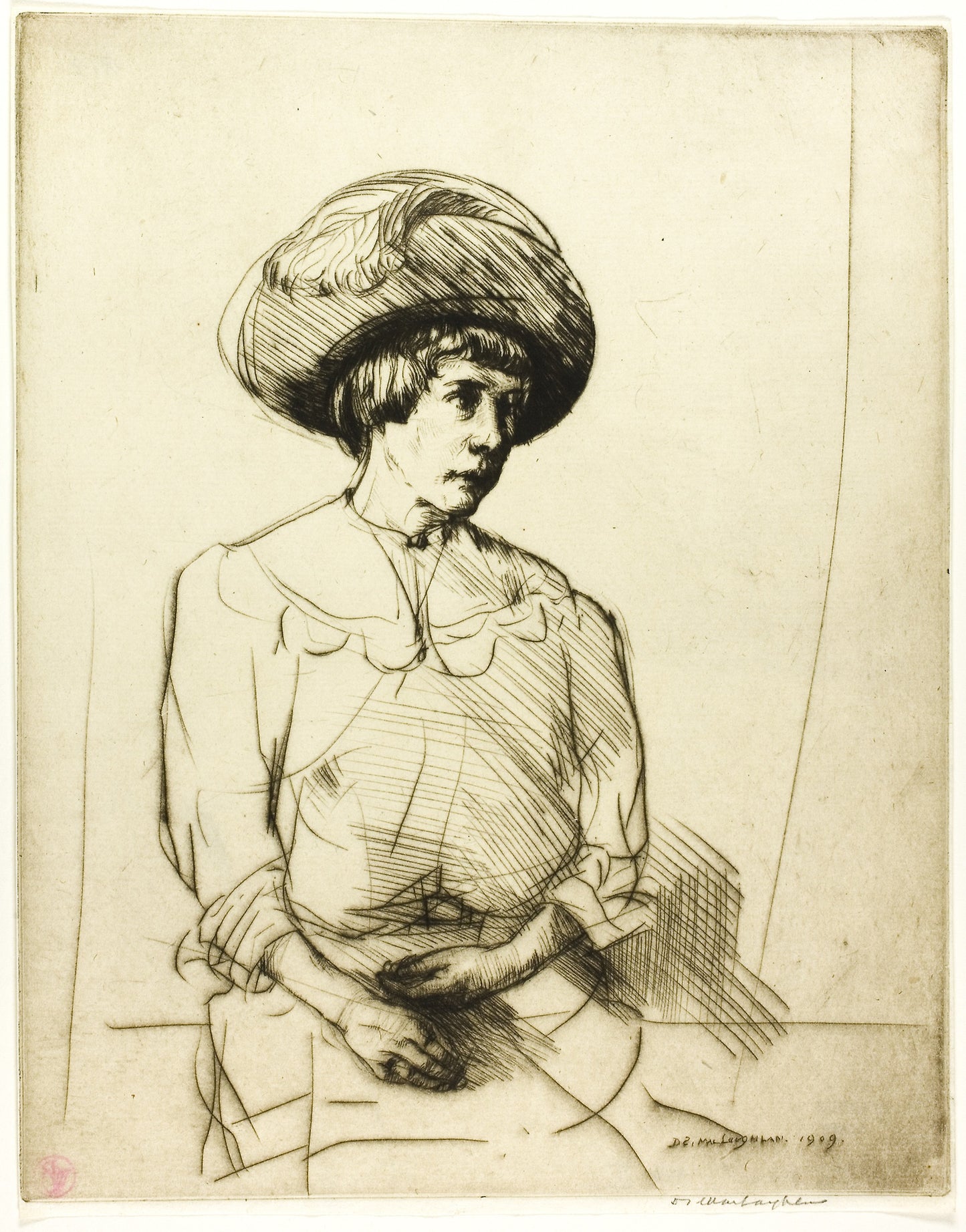 Drypoint Number Two -  Portrait -  Donald Shaw MacLaughlan,  Poster Print Wall Art