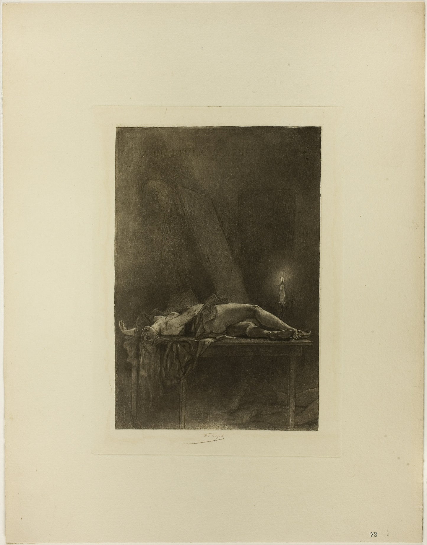 At an Atheist Dinner-Party -  Félicien Rops,  Poster Print Wall Art