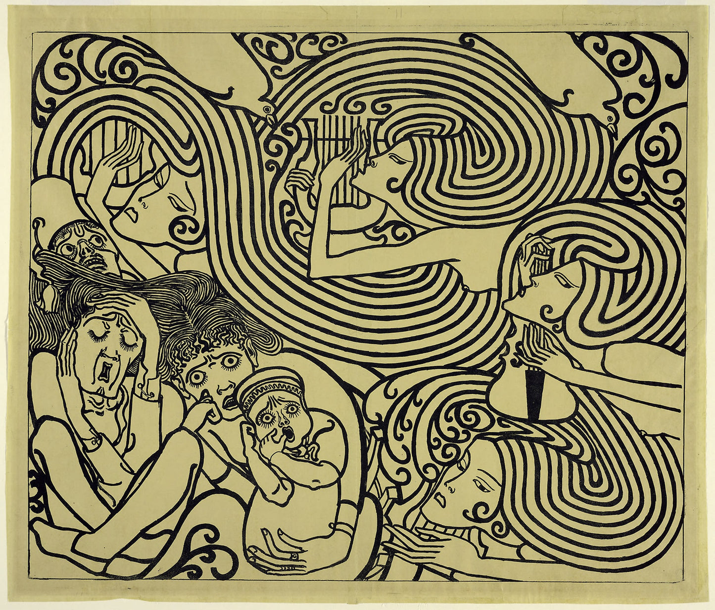 Image Design for a Poster, Wagenaar's Cantata 'The Shipwreck' -  Jan Toorop,  Poster Print Wall Art
